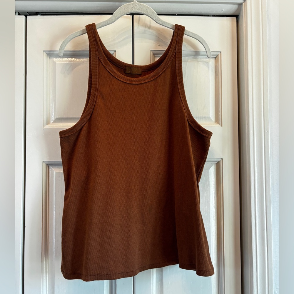 Nuuds Essential Rib Tank in coffee, XXL